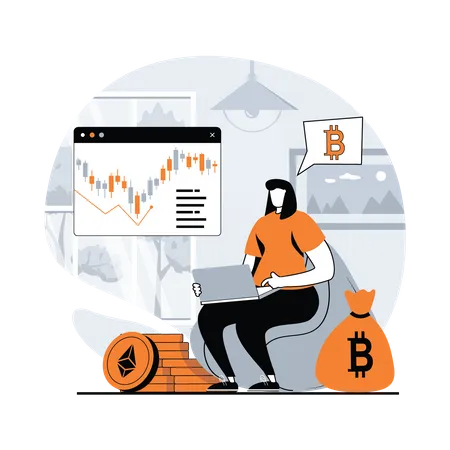 Cryptocurrency Analytic Illustration
