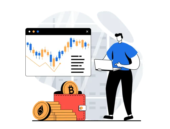 Cryptocurrency Analytic  Illustration