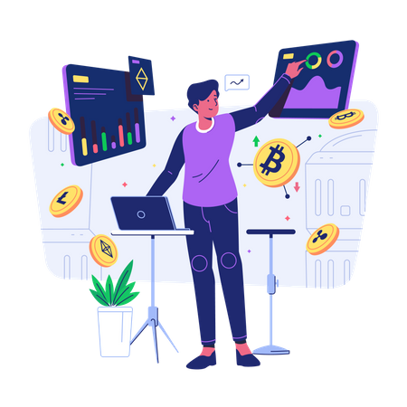 Cryptocurrency Analytic  Illustration