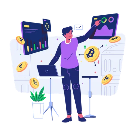 Cryptocurrency Analytic  Illustration