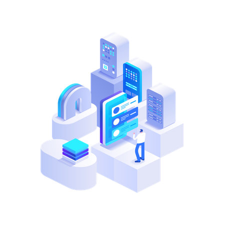 Cryptocurrency And Digital Money Technology  Illustration