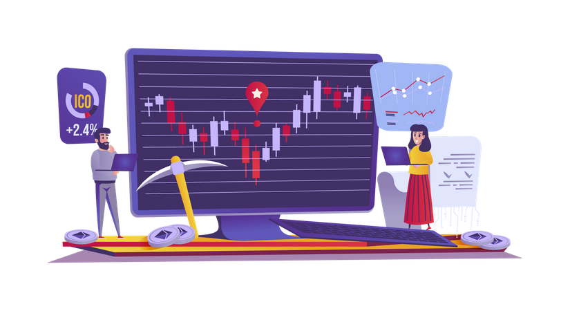 Cryptocurrency and finance  Illustration