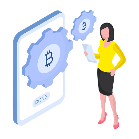 Cryptocurrency Bitcoin Analytics  Illustration