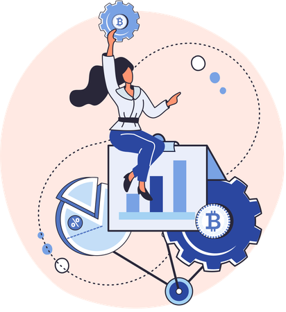 Cryptocurrency bitcoin mining analysis  Illustration