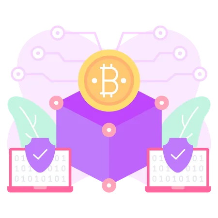 Cryptocurrency blockchain Illustration