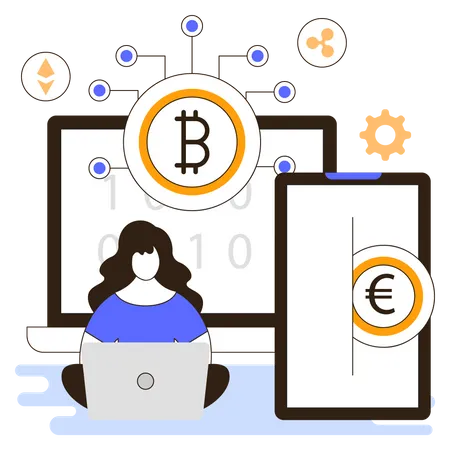Cryptocurrency Blockchain  Illustration