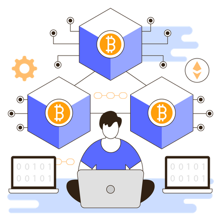 Cryptocurrency blockchain  Illustration