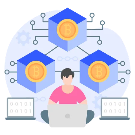 Cryptocurrency Blockchain  Illustration