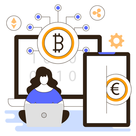 Cryptocurrency Blockchain  Illustration