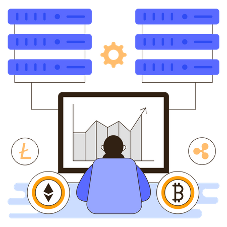 Cryptocurrency data server  Illustration