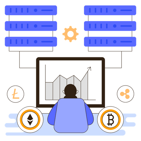 Cryptocurrency data server  Illustration