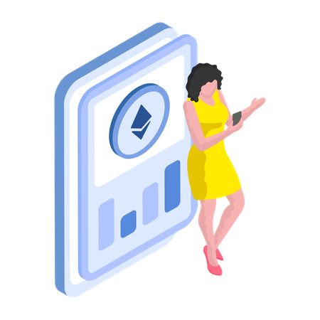 Cryptocurrency Ethereum Analytics  Illustration