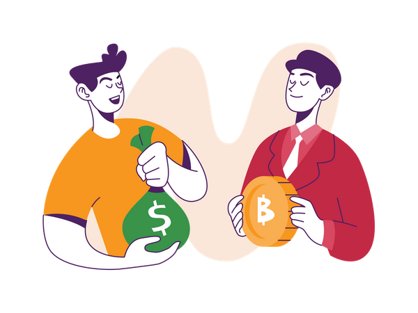 Cryptocurrency Exchange Illustration