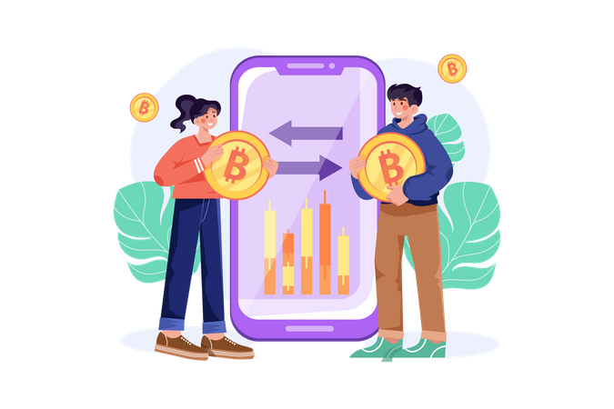Cryptocurrency Exchange Illustration