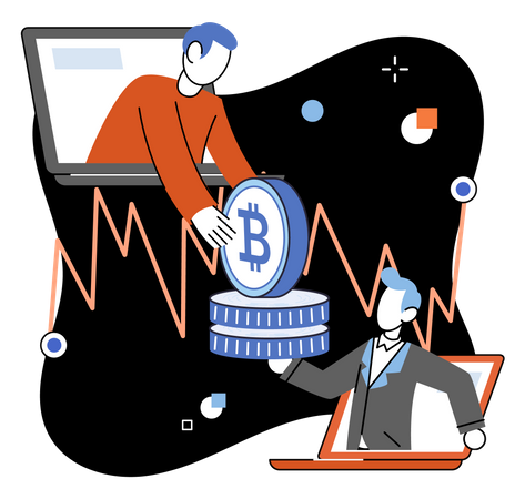 Cryptocurrency exchange Illustration