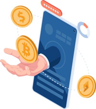 Cryptocurrency Exchange app  Illustration