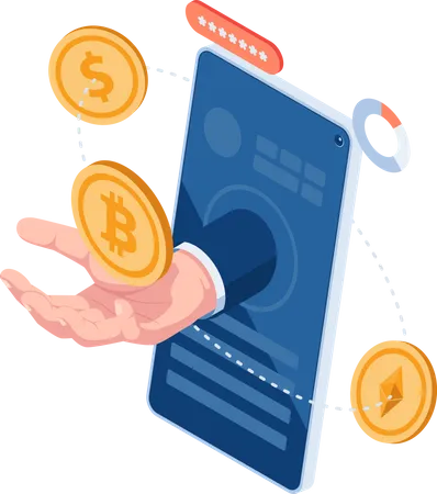 Cryptocurrency Exchange app  Illustration