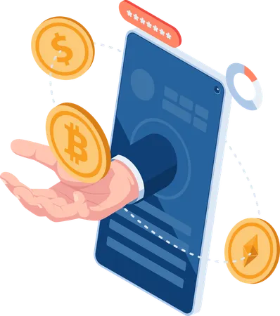Cryptocurrency Exchange app  Illustration
