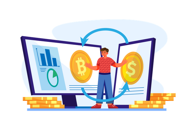 Cryptocurrency exchange  Illustration