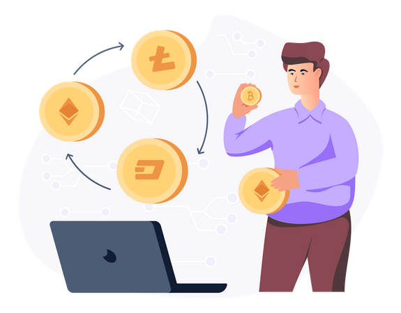 Cryptocurrency Exchange  Illustration