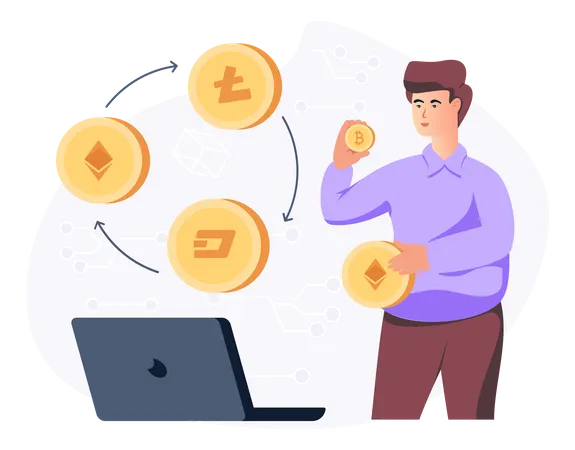 Cryptocurrency Exchange  Illustration