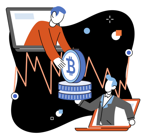 Cryptocurrency exchange  Illustration