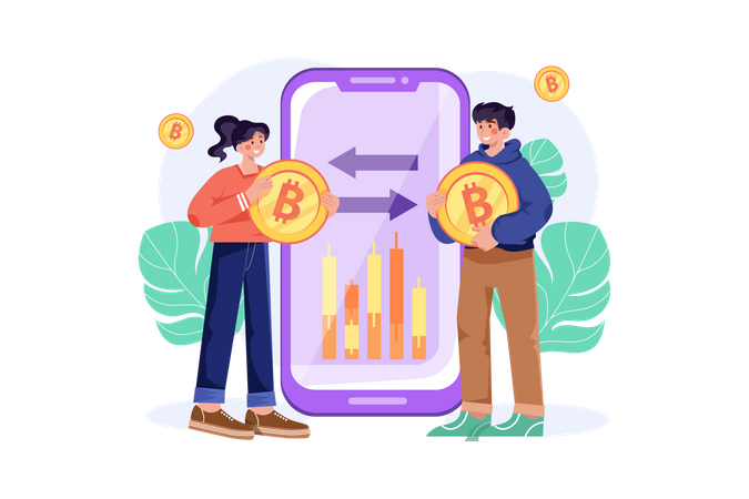 Cryptocurrency Exchange  Illustration