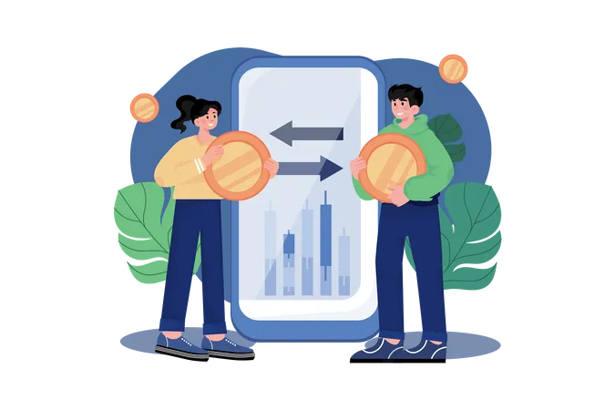 Cryptocurrency Exchange  Illustration