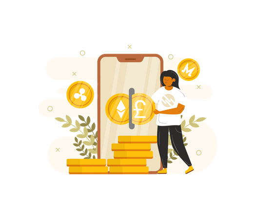 Cryptocurrency exchange  Illustration