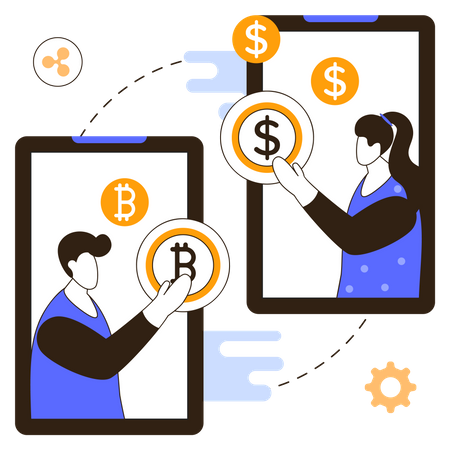 Cryptocurrency exchange  Illustration