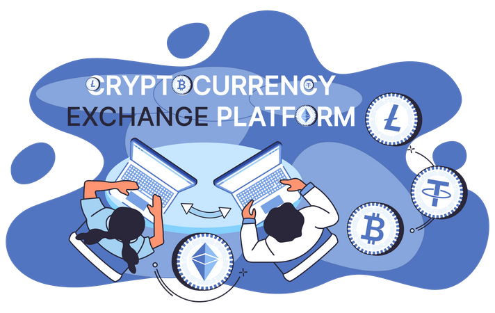 Cryptocurrency exchange platform  Illustration