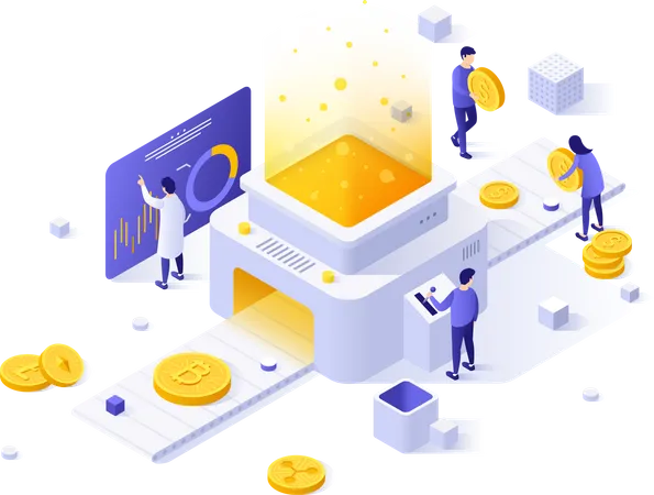 Cryptocurrency exchange platform or market Illustration