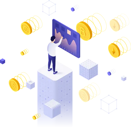 Cryptocurrency exchange platform or market  Illustration