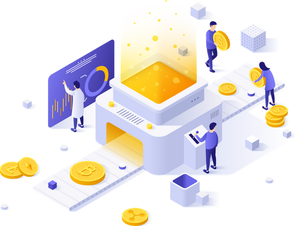 Cryptocurrency exchange platform or market  Illustration