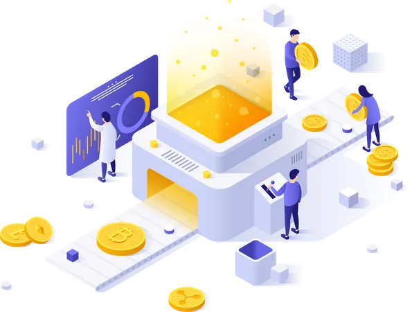 Cryptocurrency exchange platform or market  Illustration