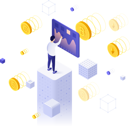 Cryptocurrency exchange platform or market  Illustration