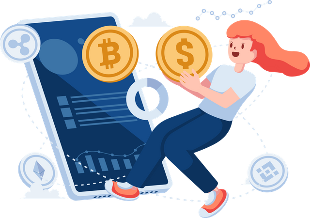 Cryptocurrency Exchange Trading Platform Illustration