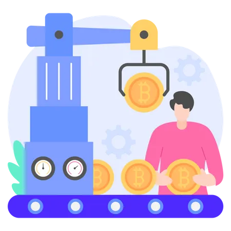 Cryptocurrency Factory  Illustration