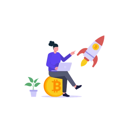 Cryptocurrency Growth  Illustration