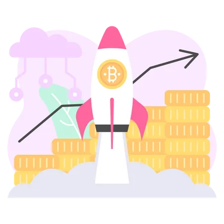 Cryptocurrency growth  Illustration