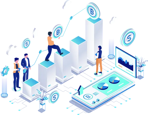 Cryptocurrency Growth Chart  Illustration