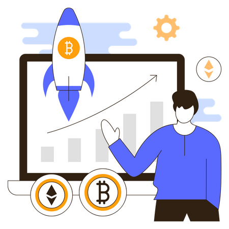 Cryptocurrency growth  Illustration