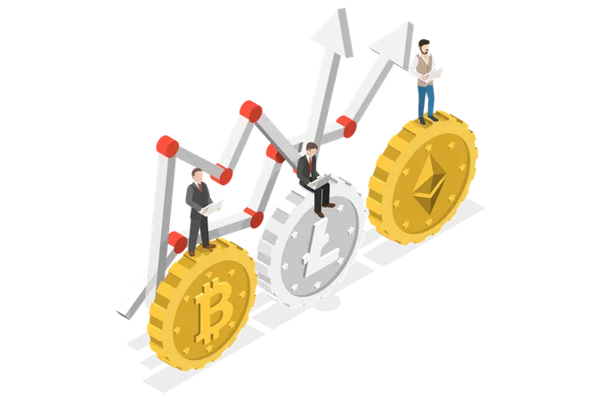 3 D Isometric Flat Vector Conceptual Illustration Of Cyptocurrency Investing Bitcoin Exchange Illustration