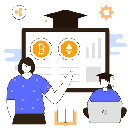 Cryptocurrency investment course Illustration