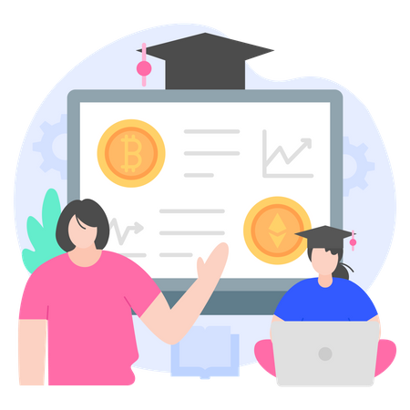 Cryptocurrency investment course Illustration