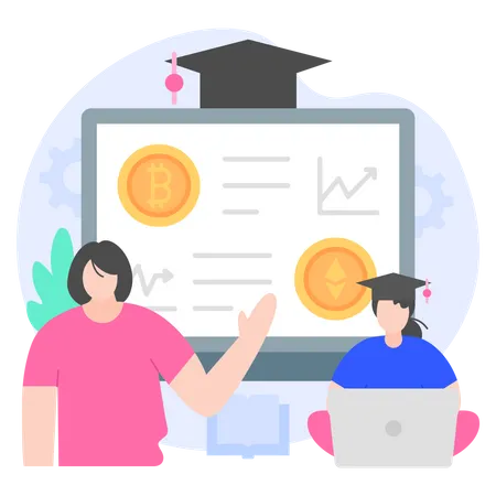 Cryptocurrency investment course  Illustration