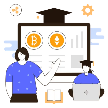 Cryptocurrency investment course  Illustration