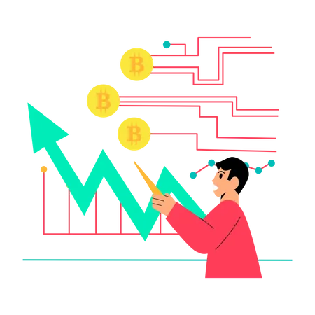 Cryptocurrency investment growth analysis  Illustration