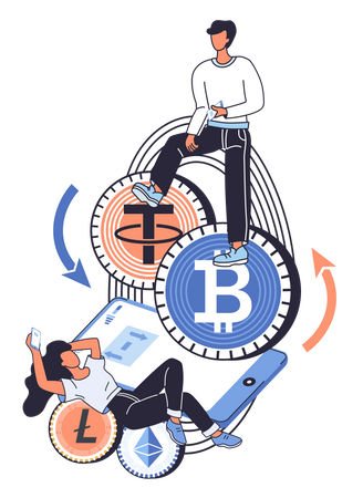 Cryptocurrency Investor  Illustration