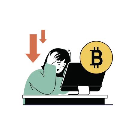 Cryptocurrency loss  Illustration